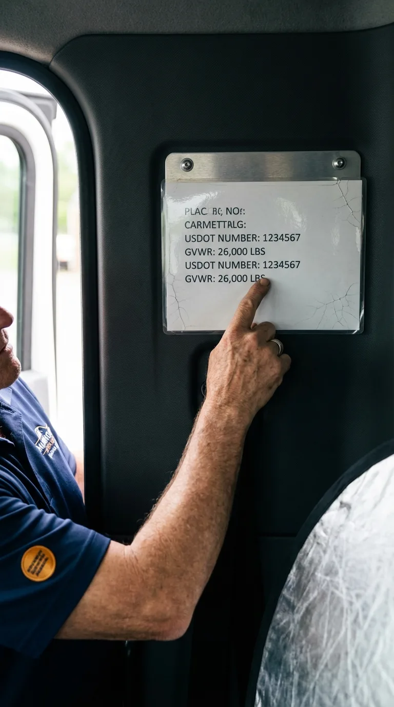 USDOT licensing placard verification in Marion